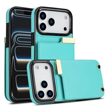 Imagem de Capa carteira porta-cartão de órgão para iPhone 17/17 Air/17 Pro/17 Pro Max, capa de couro elegante à prova de choque, design magnético forte e resistente a riscos (verde, 17)