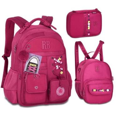 Imagem de Kit Rebecca Bonbon Beaded Fun Mochila Estojo Lancheira Oficial Cor:Ros