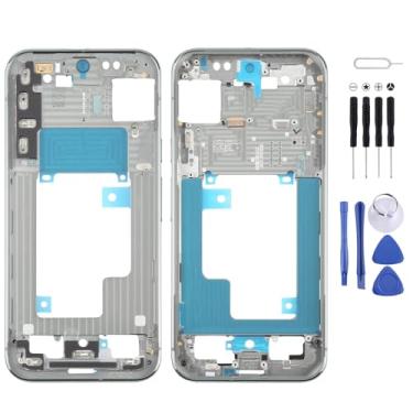 Imagem de Hiregolish Peças de reparo de placa de moldura de moldura de celular, para Google Pixel 9 Pro XL Placa de moldura intermediária original, conjunto de substituição com kits de reparo (ciano)