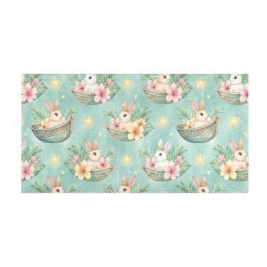 Imagem de Burbuja Tapete de corredor de pelúcia antiderrapante tapete de cozinha para corredor, quarto, sala de estar, decoração de entrada, lavável na máquina, 51 x 99 cm