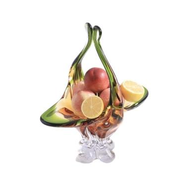 Imagem de VHDY85KA Prato de frutas grande de vidro, utensílios de mesa de cristal de vidro, prato de sobremesa decorativo, prato de doces de casamento, tigela decorativa para salada, frutas, legumes, bolo