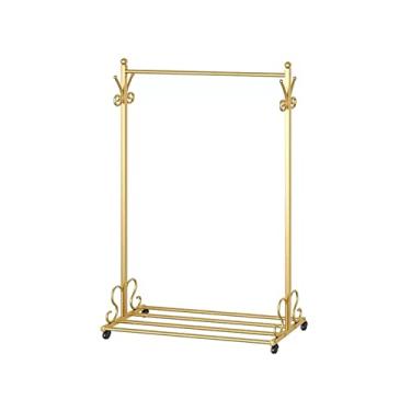 Imagem de Cabideiro, suporte para roupas, chão, quarto, simples, minimalista, cabideiro, doméstico, tipo varão, secador, dourado, preto, tipo cabideiro, salão, árvore, (dourado, grande)