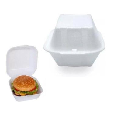 Imagem de 400 Hamburgueira De Isopor Pequena H01 Branca  1 Fardo 