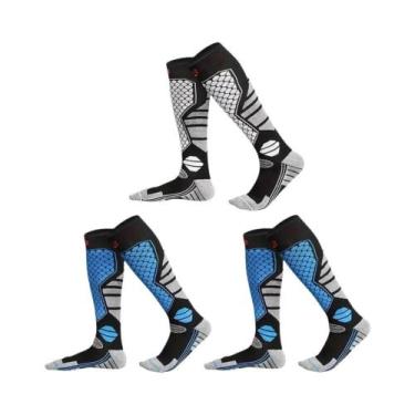 Imagem de Meias Esportivas Grossas De Inverno Masculinas, 3 Pares, Absorção De S