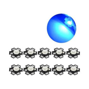 Imagem de LEDs De Alta Potência 3V 3W 10x 20mm Emissor Branco Vermelho Azul Verd