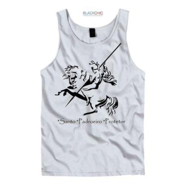 Imagem de Camiseta São Jorge Guerreiro Padroeiro Regata - BLACKCHIC, Branco, Pre