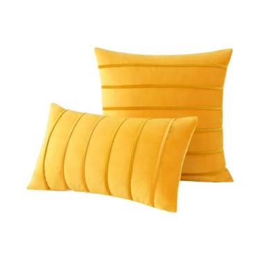 Imagem de Capa De Almofada De Veludo Listrada Para Sofá E Cadeira, 30x50cm 45x45