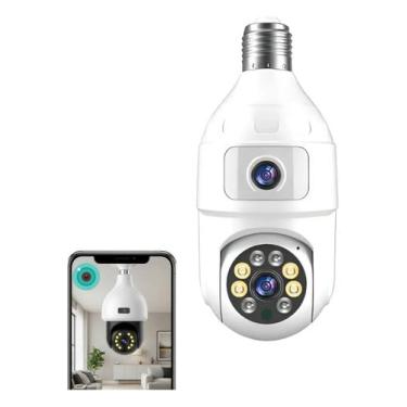 Imagem de Câmera de Segurança Wi-Fi Lâmpada Dupla Lente 360 Full HD Visão Noturn