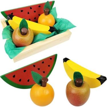Imagem de Kit de Frutas de Madeira Sem Corte - 4 Peças - no-brand