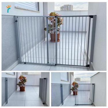Imagem de Portão de Segurança para Crianças e PET em ALumínio Largura Regulável 