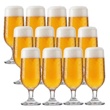 Imagem de Jogo 12 Copo De Cerveja Taça De Vidro Chopp Eden Transparente 300ml G4u Class Home