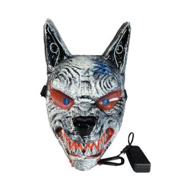 Imagem de Máscara LED de lobo brilhante para festas de cosplay de Halloween para