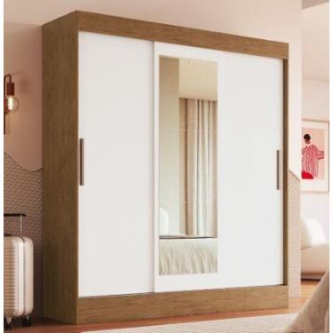 Imagem de Guarda Roupas Londres 3pts Correr 2gav 100% MDF Off White/Nogueira Cod