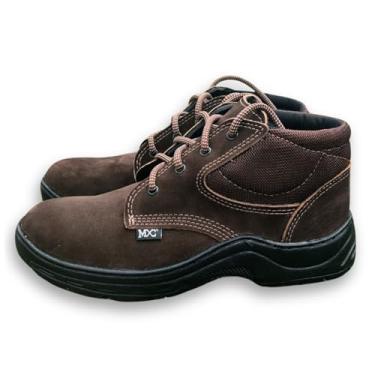 Imagem de Coturno Botina Bota Couro Legitimo Trabalho EPI Segurança CA Bico PVC Masculino Feminino Unissex MXC BRASIL (Café, BR, Adulto, Numérico, 38)