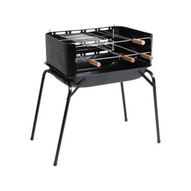 Imagem de Churrasqueira Móvel Aço Araguaia C/ Espetos E Grelha 003007 - Mor