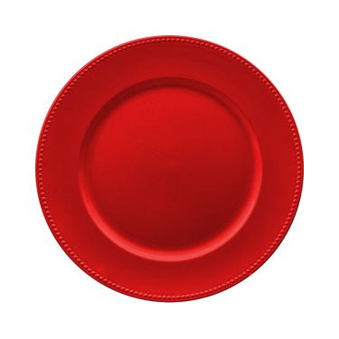 Imagem de Sousplat em Plástico Le Bolinha Vermelho 34cm