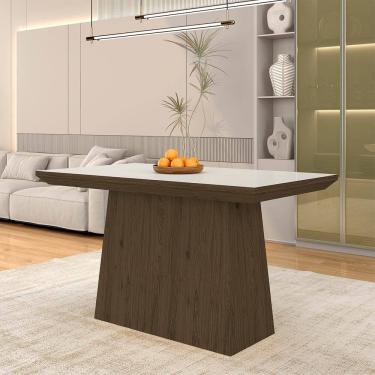 Imagem de Mesa Sala De Jantar Roma 1,20m Retangular Avulsa Imbuia/off Whi -  M.a