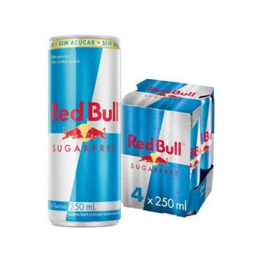 Imagem de Bebida Energética Red Bull Sugarfree Zero Açúcar - 250ml 4 Unidades, S