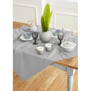 Imagem de Toalha de mesa Solino Home, algodão, linho, bainha, cinza claro, 132x1