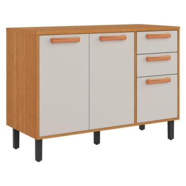 Imagem de Armário Balcão Itatiaia 3 Portas 2 Gavetas Off White Nápoles, Off Whit