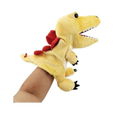 Imagem de Fantoches De Mão De Dinossauro De Pelúcia: Triceratops, Tiranossauro, 
