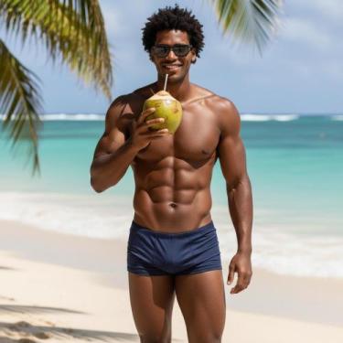 Imagem de Sunga Masculina Boxer Praia Piscina Elasticidade Confortável - ECLIPSE