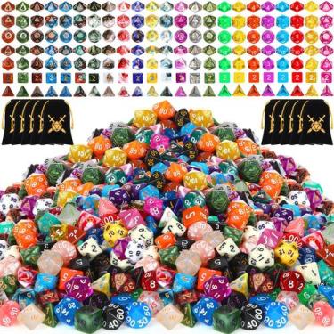 Imagem de Conjunto de dados poliédricos Yilloog 700 unidades com bolsa de cordão