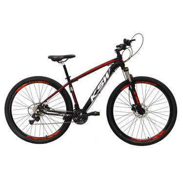 Imagem de  Bicicleta Aro 29 Ksw Xlt 27v Freio Hidráulico K7 Garfo com Trava - Preto\Vermelho\Branco
