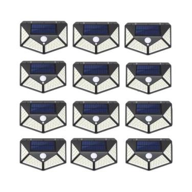 Imagem de 12 Luzes Solares de Parede com Sensor de Movimento - 100 LEDs - Ilumin