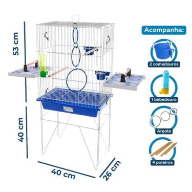 Imagem de Gaiola Mini Viveiro para Calopsita e Pássaros Domésticos com abertura 