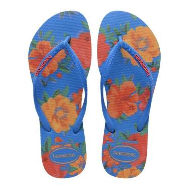 Imagem de Chinelo Havaianas Slim Summer Bliss, Azul, 37
