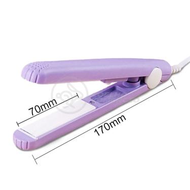 Imagem de Mini Chapinha Prancha para Viagem Cabelo 17cm Placas Cerâmica 160 graus  Tecnologia Cer...