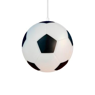 Imagem de Luminária Pendente Bola de Futebol Bivolt Tpc com Design Temático Esportivo e Compatível com Lâmpada LED Até 10W Branco