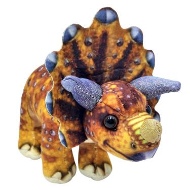 Imagem de Dinossauro Triceratops Pelúcia com 21 cm Comp. Fofinho Hipoalergênico Verde Fizzytoys