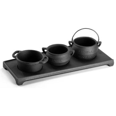 Imagem de Conjunto Miniaturas 4 Peças em Ferro Fundido Panela Mineira