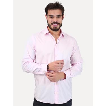 Imagem de Camisa Dudalina Masculina Slim Superfine Cotton Tricoline Lisa Stretch Rosa Claro-Masculino