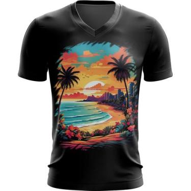 Imagem de Camiseta Gola V Praia Paradisíaca Vintage 14 - Kasubeck Store®, INF 14