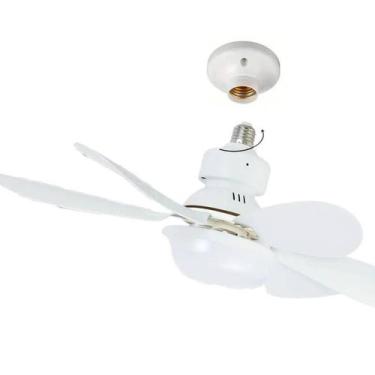 Imagem de Ventilador de Teto Lâmpada Bivolt com Controle Remoto Branco Led 40w T