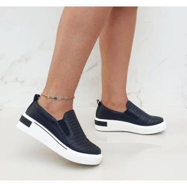 Imagem de Slip On Tênis Feminino Iate Calce Fácil C/Elastico Preto - Sobressalto