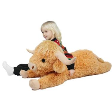 Imagem de Bicho de pelúcia WDXDSOB Highland Cow 98 cm amarelo