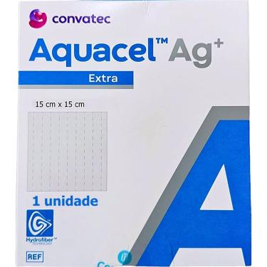 Imagem de Curativo de Hidrofibra Convatec Aquacel Ag+ Extra 413568 para Feridas Altamente Exsudat...