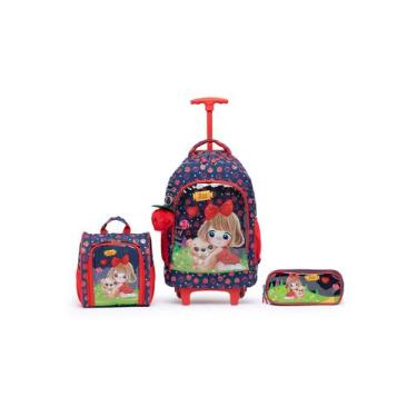 Imagem de Mochila Escolar De Rodinha Menina Infantil Estojo Lancheira - Yupe, U