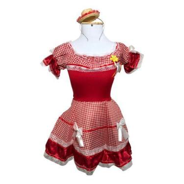 Imagem de Fantasia Vestido Junina Caipira Luxo Lirio Infantil - Festalinda, 06, 