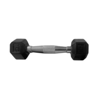 Imagem de Halteres Sextavado Injetado com Pegada Cromada 1,0Kg - ANILHAS FITNESS