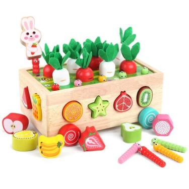 Imagem de Brinquedo educativo KMTJT Montessori de madeira para crianças de 1 a 3