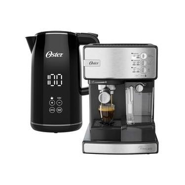 Imagem de Kit Cafeteira Espresso Nova Primalatte Oster com Chaleira Digital Black 1,7L 110V