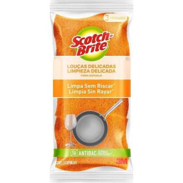 Imagem de Esponja Para Limpeza Scotch-brite Não Risca Laranja