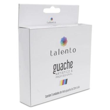 Imagem de Kit Tintas Guache Artístico Profissional Talento C/ 5 Cores