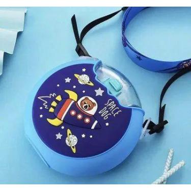 Imagem de Garrafa Infantil Redonda Donuts Com Canudo 380ml - B-1223 - ds, Azul