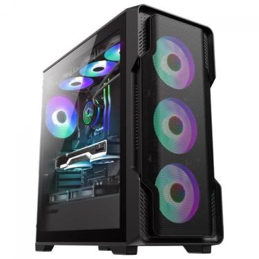 Imagem de Gabinete Gamer Gamemax Siege Black, Mid Tower, EATX, Vidro Temperado, 